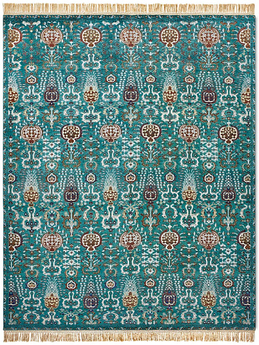 Tapis de luxe fait main Isfahan vert