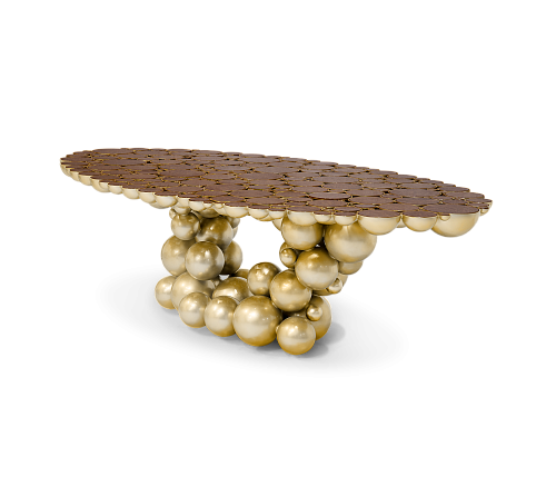 Table à manger luxueuse Orbit en noyer