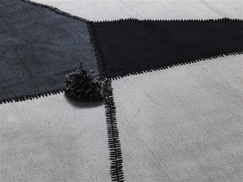 White For Three patchwork hennep vloerkleed
