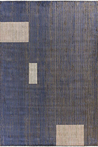 Hand-loom viscose Lines vloerkleed