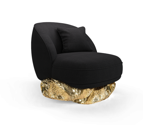 Fauteuil noir Angora Baltic