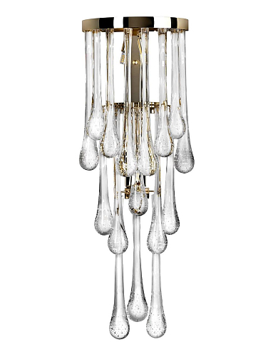 Moderne wandlamp met Murano glazen druppels
