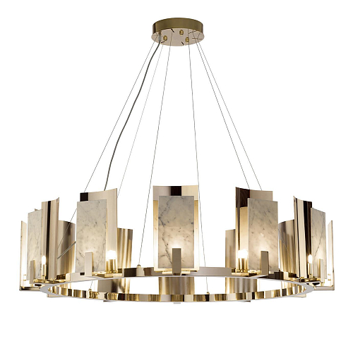 Lustre rond en marbre de Carrare