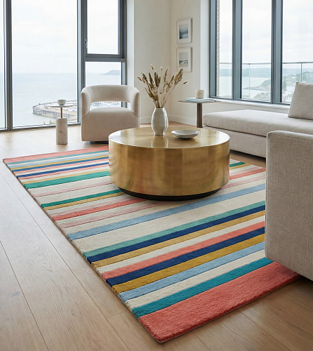 Striped Spectrum Blue vloerkleed