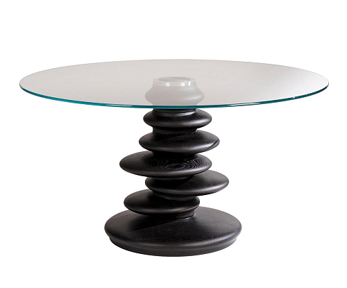 Ometto ronde eettafel met glazen blad