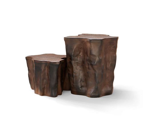 Table d’appoint Horizon en céramique brun foncé