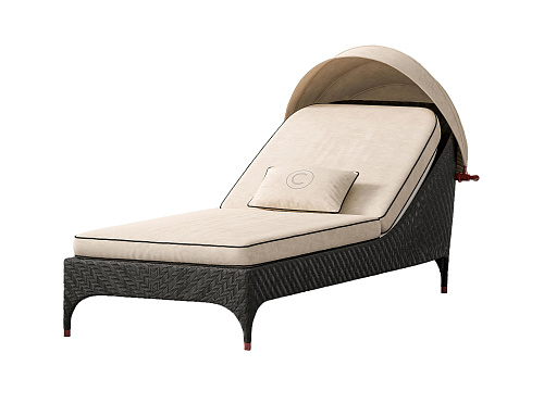 Italiaanse tuin chaise longue met schaduw