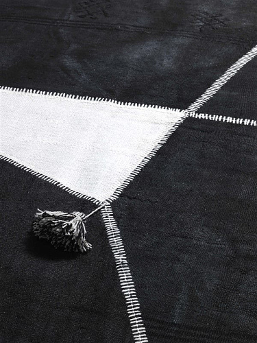 Tapis patchwork en chanvre Black Is Black