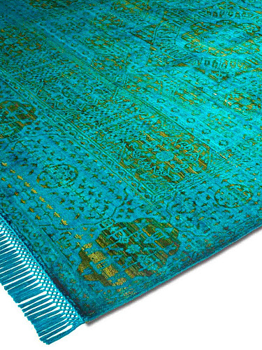 Electric Blue groen luxe vloerkleed