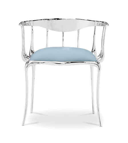 Zilveren luxe stoel