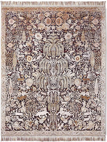 Tapis de luxe fait main or violet