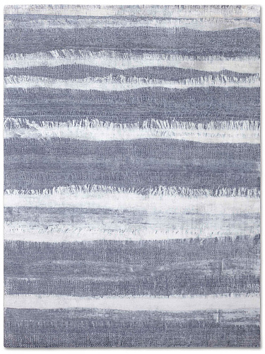 Blue / Grey handgemaakt luxe vloerkleed