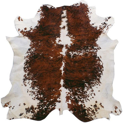 Peau de vache naturelle brune et blanche