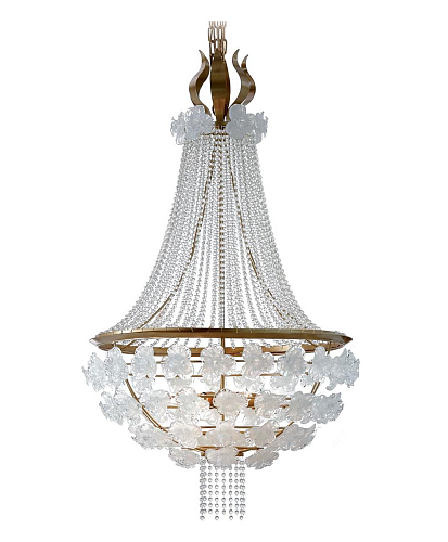 Antiek gouden Murano glazen kroonluchter