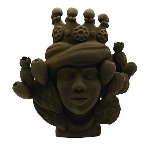 Moorkop bruine sculptuur