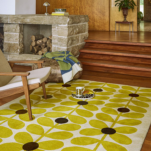 Sixties Stem geel designer vloerkleed