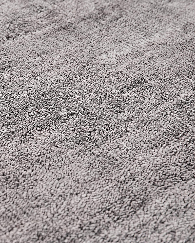 Tapis rond en soie de bambou argent