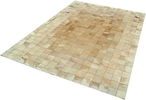 Mosaic beige koeienhuid vloerkleed