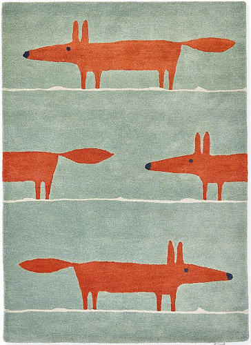 Mr. Fox munt/klaprood vloerkleed