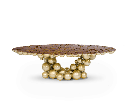 Table à manger luxueuse Orbit en noyer