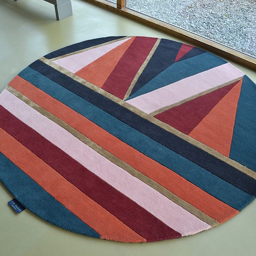 Sahara rond bordeaux vloerkleed