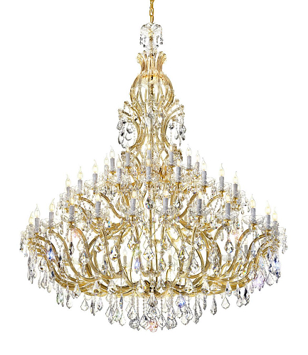 Lustre Mariateresa en cristal finition or