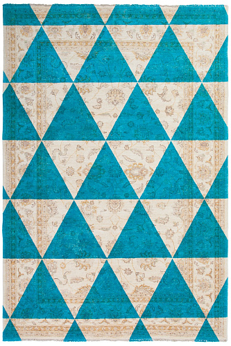 Double Layer groen designer vloerkleed