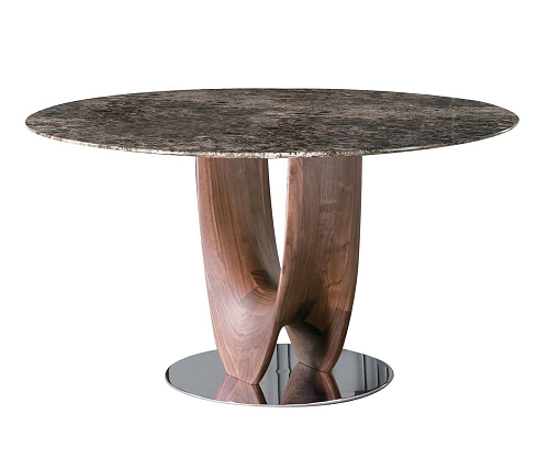 Table de salle à manger ronde avec plateau en marbre Axis