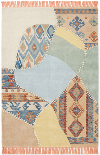 Tapis Patchwork Grid Blue