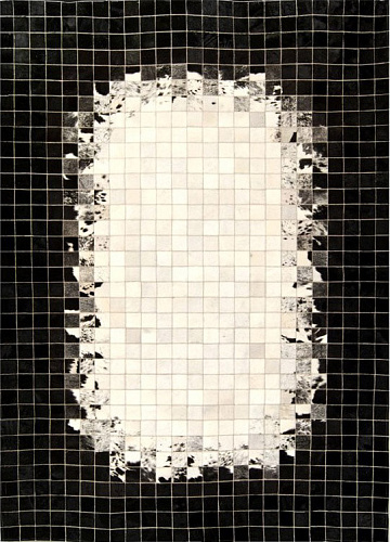 Mosaic koeienhuid vloerkleed
