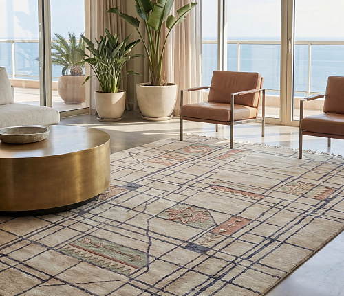 Tapis Linen Grid Warm