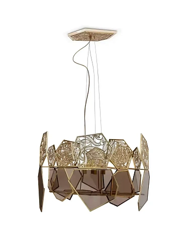 Lustre Hypnotique en verre bronze