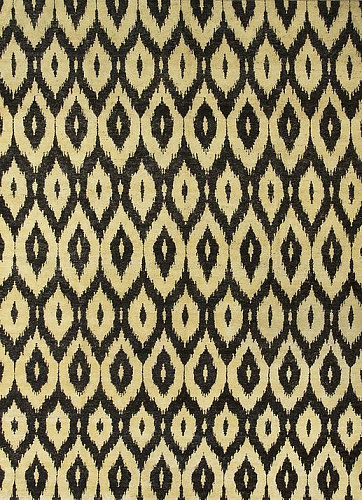 Tapis noué à la main Ikat laine jaune