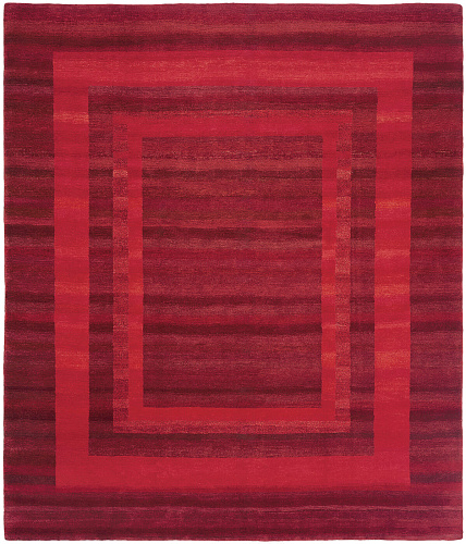 Tapis Gamba bordure triple rouge foncé