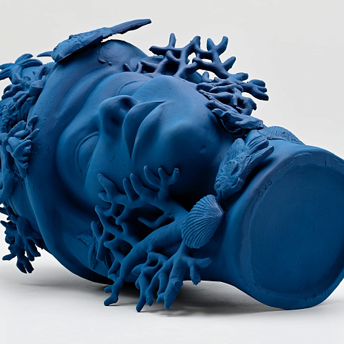 Sculpture artisanale bleu roi Moorkop