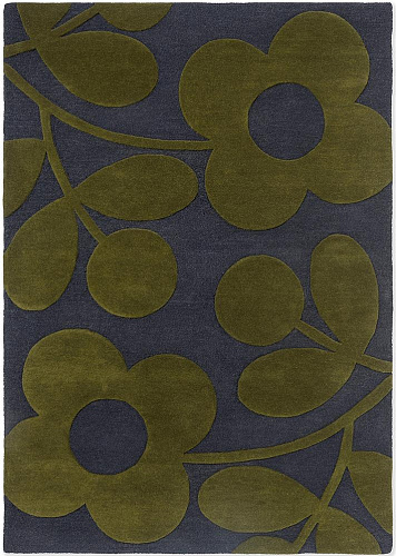 Sprig Stem marine designer wollen vloerkleed