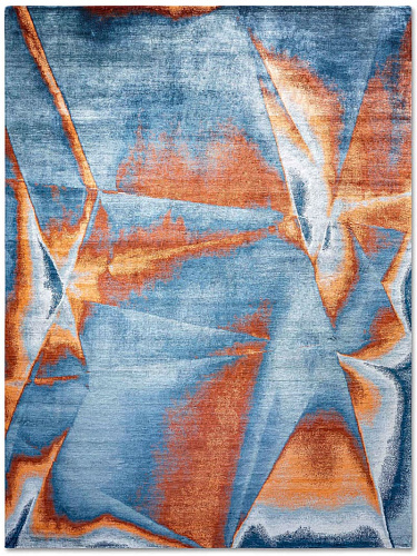 Tapis de luxe noué à la main Cyan Copper