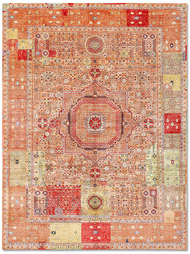 Tapis de luxe noué à la main Cosmic orange