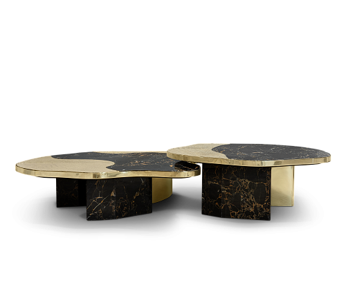 Athena Portoro marmer & goud tafelset