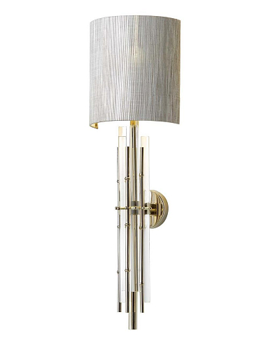 Bamboo glazen wandlamp met stoffen kap