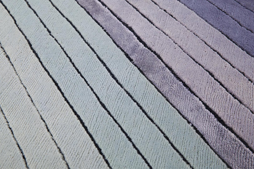 Hand-geknoopt geometrisch wol & viscose vloerkleed