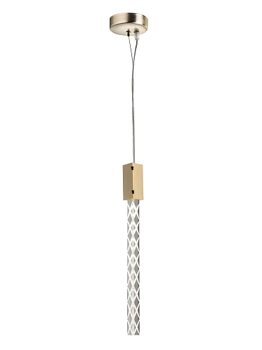 Handgemaakte hanglamp met gegraveerd driehoekig glas