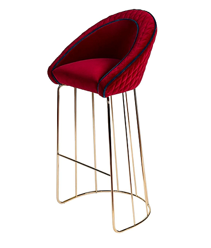 Tabouret de bar bordeaux Bay