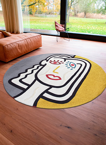 Street Graph rond vloerkleed