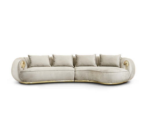 Solara crème gebogen luxe bank