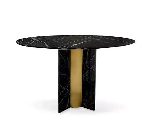 Table à manger en marbre Nero Marquina Parisian