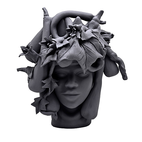 Moorkop grijze sculptuur