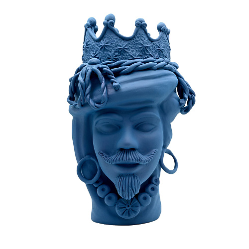 Moorkop blauwe sculptuur