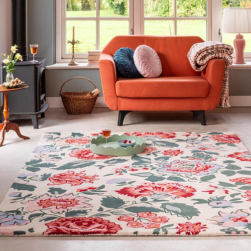 Wendling Floral klaprood vloerkleed