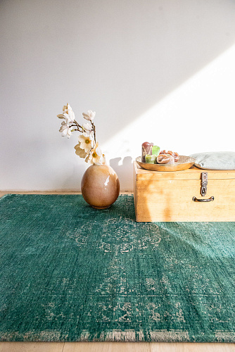 Vintage Style mineraal zwart vloerkleed